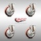 Service Caster 5 Inch 316SS Maroon Polyurethane Wheel Swivel Top Plate Caster Set with Brake SCC-SS31620S514-PPUB-MRN-TLB-4 - alternate 3